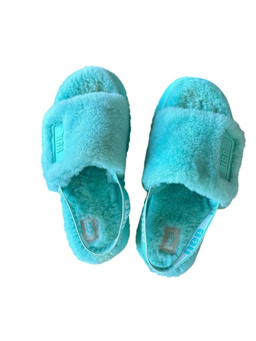 UGG Disco Shearling Slingback Teal Green Tide Pool Slides Size 8